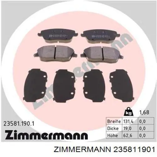 23581.190.1 Zimmermann pastillas de freno delanteras