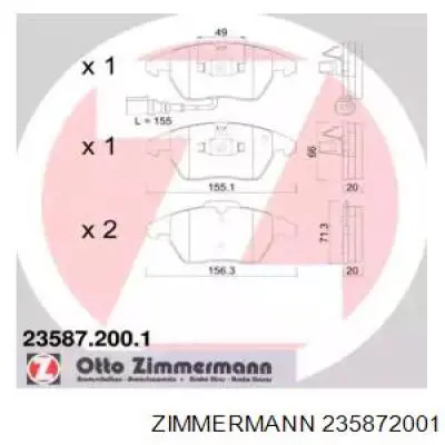 Comprar 235872001 Zimmermann Pastillas delanteras de freno
