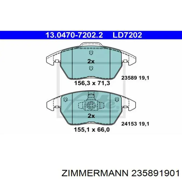 Pastillas de freno 235891901 Zimmermann