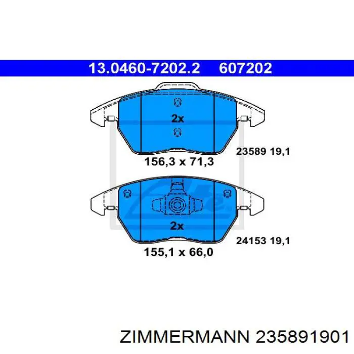 Pastillas de freno delanteras Zimmermann 235891901