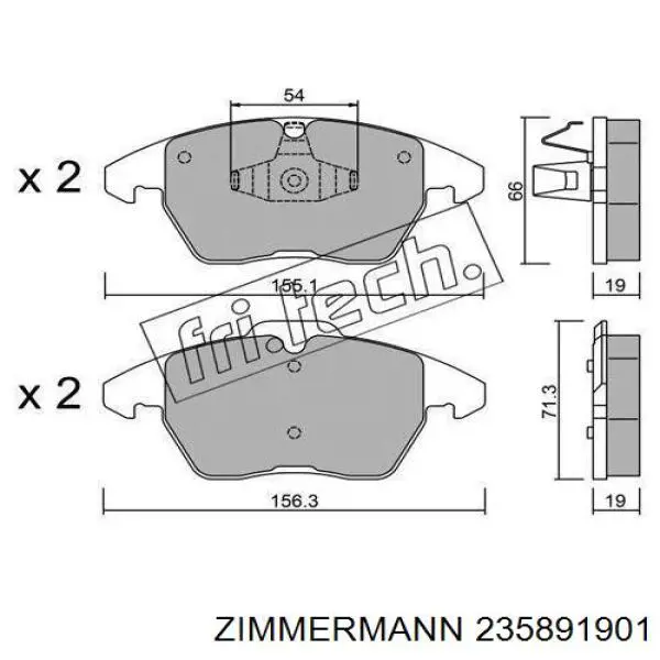 Pastillas de freno 235891901 Zimmermann