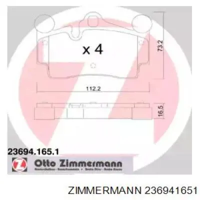 Pastillas traseras de freno Zimmermann 236941651 precio, desde 32,65 EUR