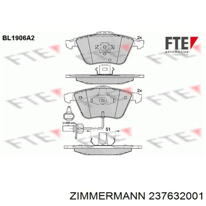 Pastillas de freno 237632001 Zimmermann