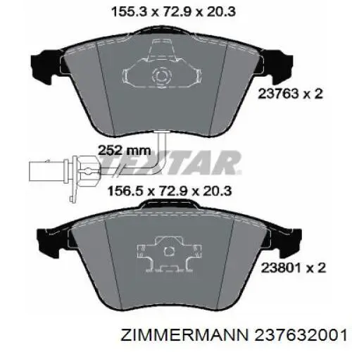 Pastillas freno delanteras Zimmermann 237632001 precio, desde 43,26 EUR