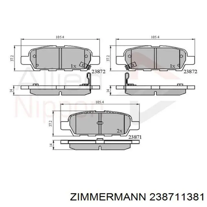 Comprar 238711381 Zimmermann Pastillas de freno traseras