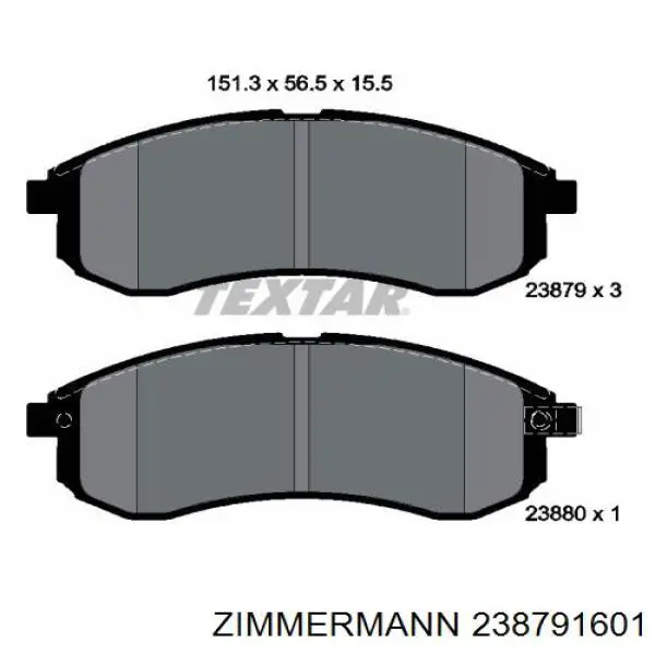 238791601 Zimmermann pastillas de freno delanteras