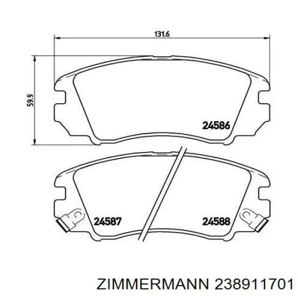 Pastillas de freno delanteras Zimmermann 238911701