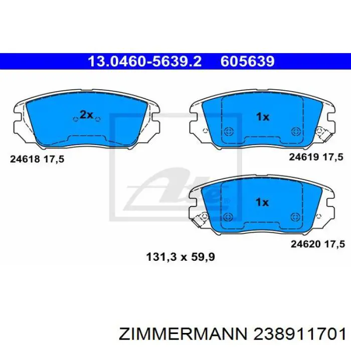 Comprar 238911701 Zimmermann Pastillas delanteras de freno