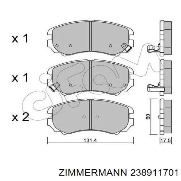 Pastillas freno delanteras Zimmermann 238911701 precio, desde 32,72 EUR
