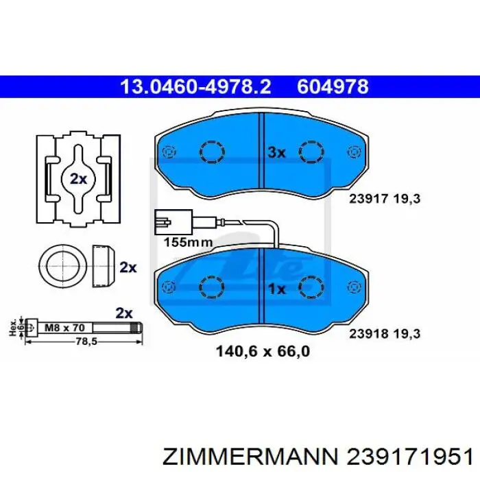 23917.195.1 Zimmermann pastillas de freno delanteras