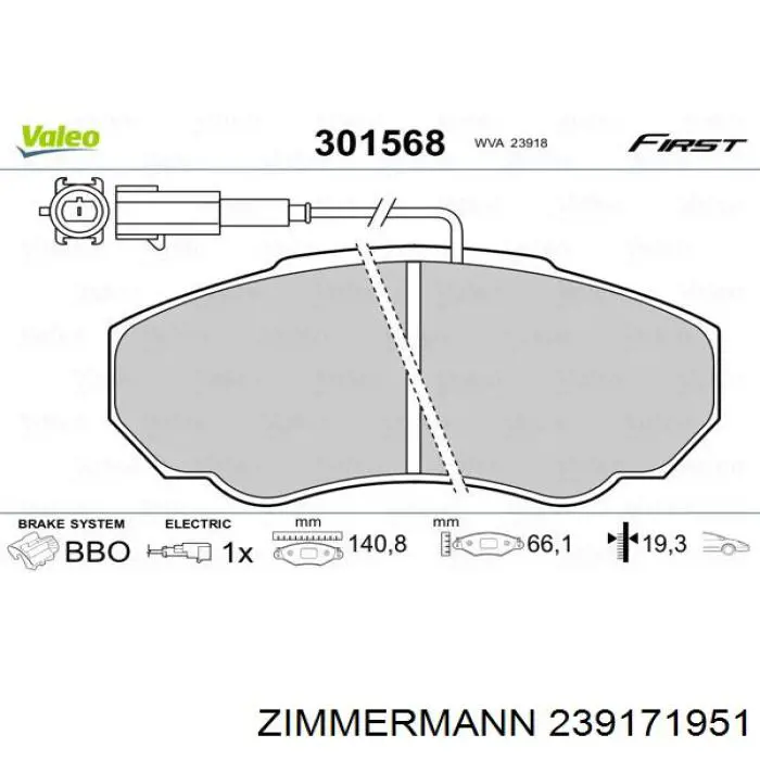 Pastillas de freno delanteras Fiat Ducato 2 230L