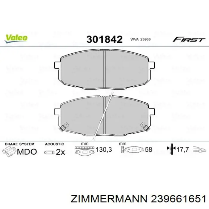 Pastillas freno delanteras Zimmermann 239661651 precio, desde 26,10 EUR