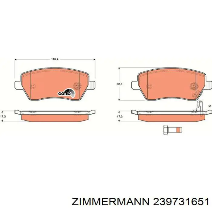 Pastillas de freno 239731651 Zimmermann