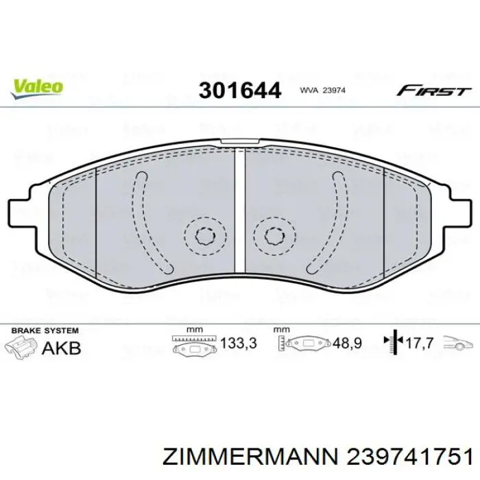 239741751 Zimmermann pastillas de freno delanteras