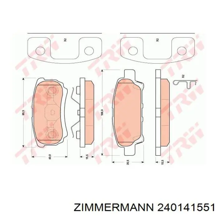 Comprar 240141551 Zimmermann Pastillas de freno traseras