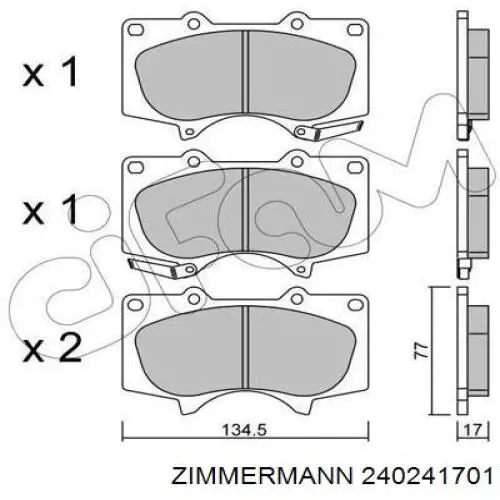 Pastillas freno delanteras Zimmermann 240241701 precio, desde 28,11 EUR