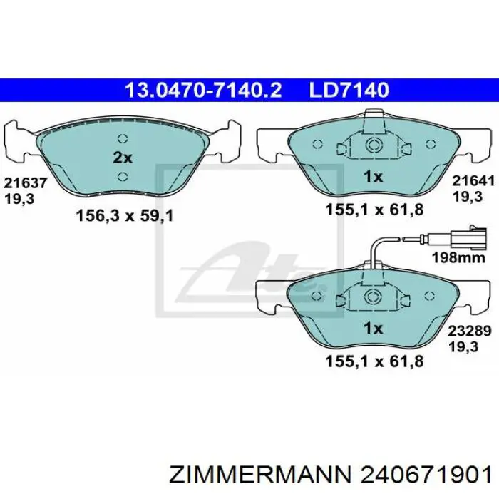 24067.190.1 Zimmermann pastillas de freno delanteras