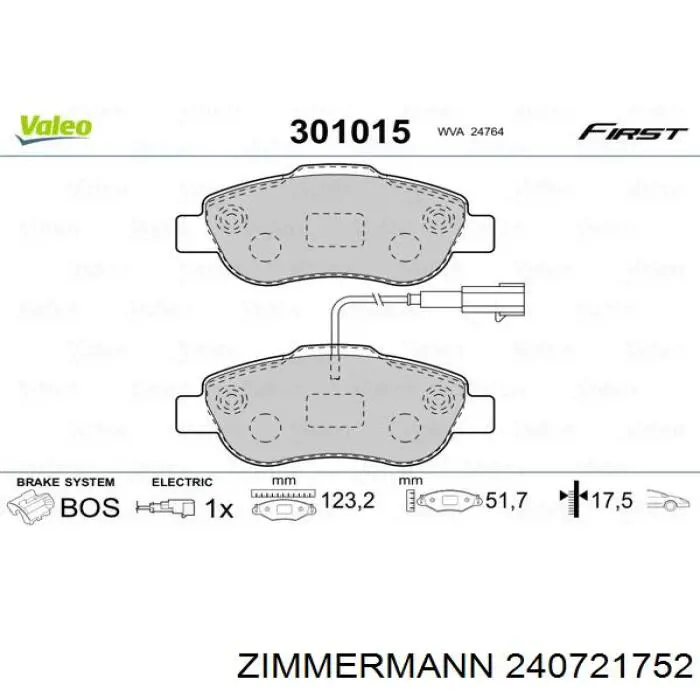 24072.175.2 Zimmermann pastillas de freno delanteras