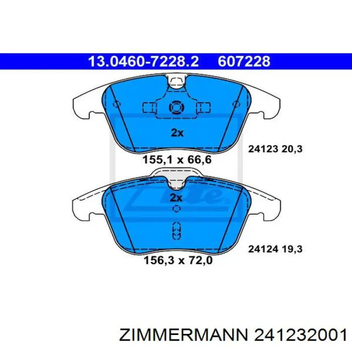 Comprar 241232001 Zimmermann Pastillas delanteras de freno