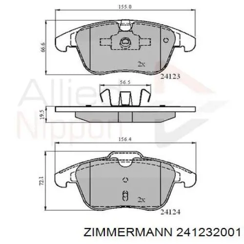 Pastillas de freno 241232001 Zimmermann
