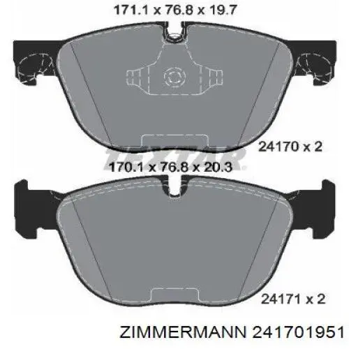 Pastillas freno delanteras Zimmermann 241701951 precio, desde 41,18 EUR
