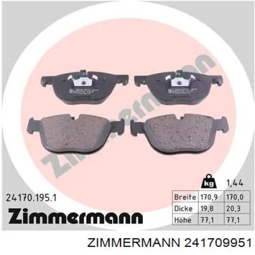 24170.995.1 Zimmermann pastillas de freno delanteras