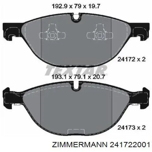 241722001 Zimmermann pastillas de freno delanteras