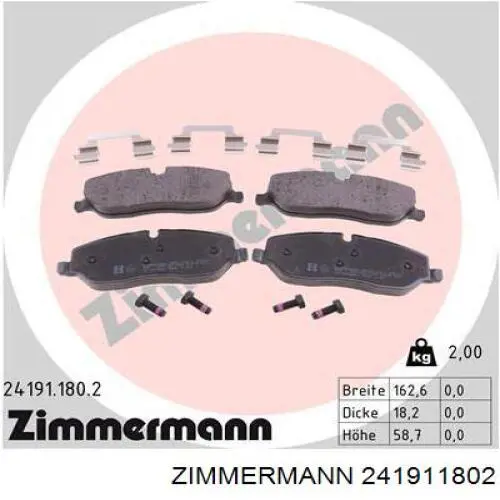 24191.180.2 Zimmermann pastillas de freno delanteras