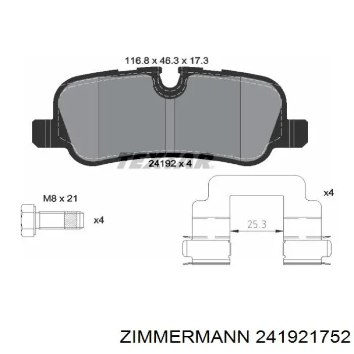 241921752 Zimmermann pastillas de freno traseras