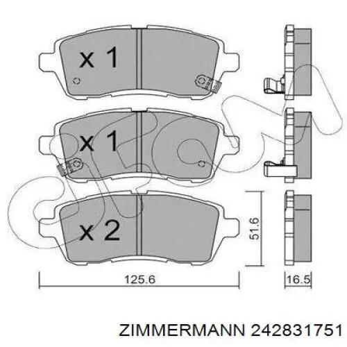 242831751 Zimmermann pastillas de freno delanteras