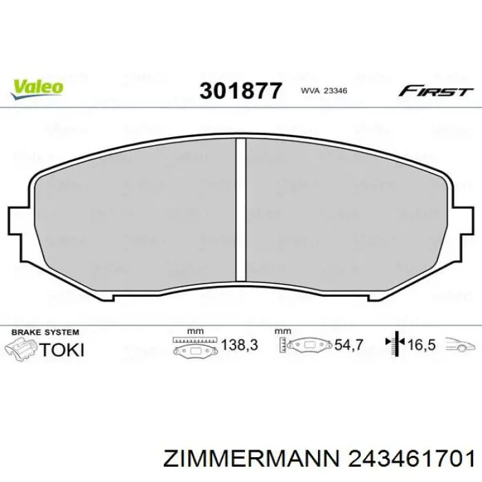 Pastillas freno delanteras Zimmermann 243461701 precio, desde 26,71 EUR