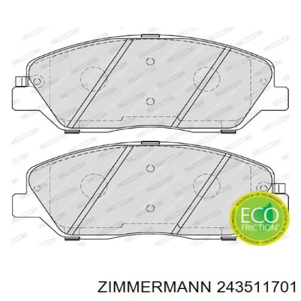 Pastillas de freno delanteras Zimmermann 243511701