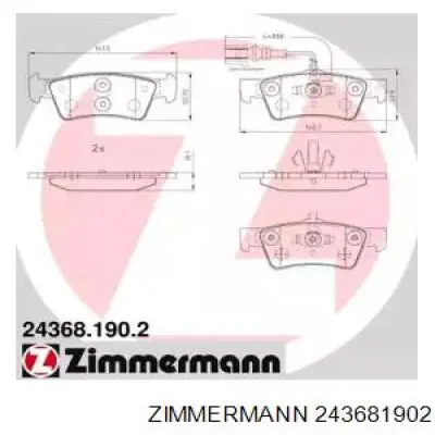 Pastillas traseras de freno Zimmermann 243681902 precio, desde 47,57 EUR