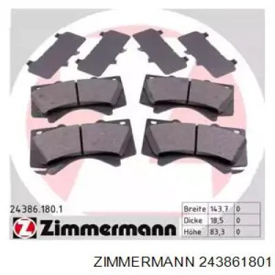Pastillas de freno 243861801 Zimmermann