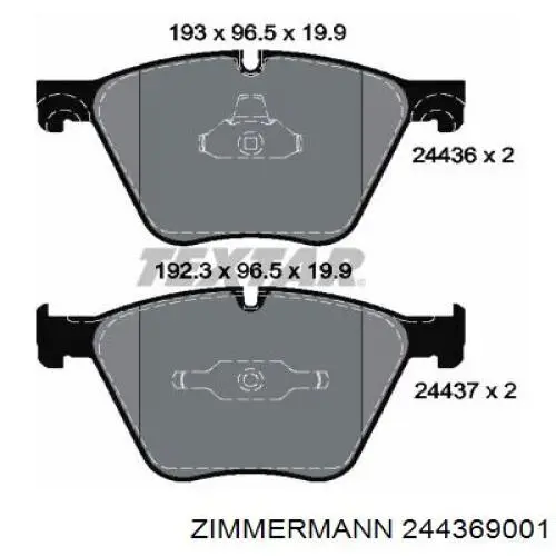 244369001 Zimmermann pastillas de freno delanteras