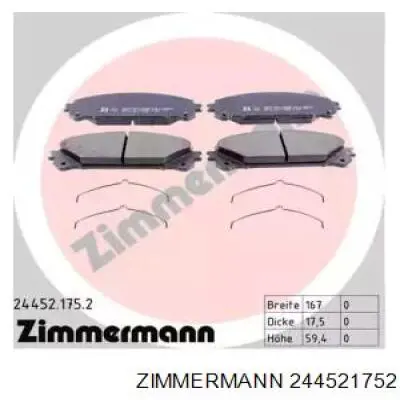 Pastillas freno delanteras Zimmermann 244521752 precio, desde 36,65 EUR