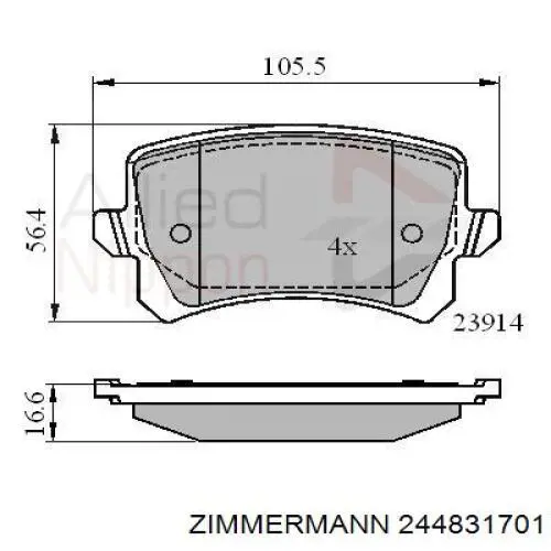 Pastillas de freno traseras Volkswagen Tiguan 1 5N1, 5N2