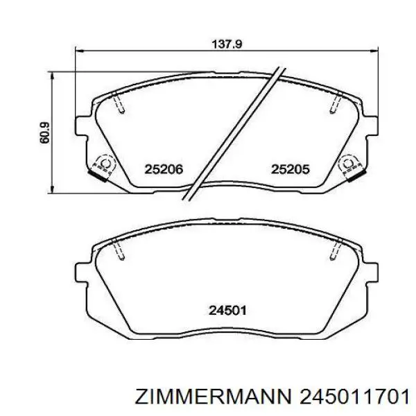 Comprar 245011701 Zimmermann Pastillas delanteras de freno