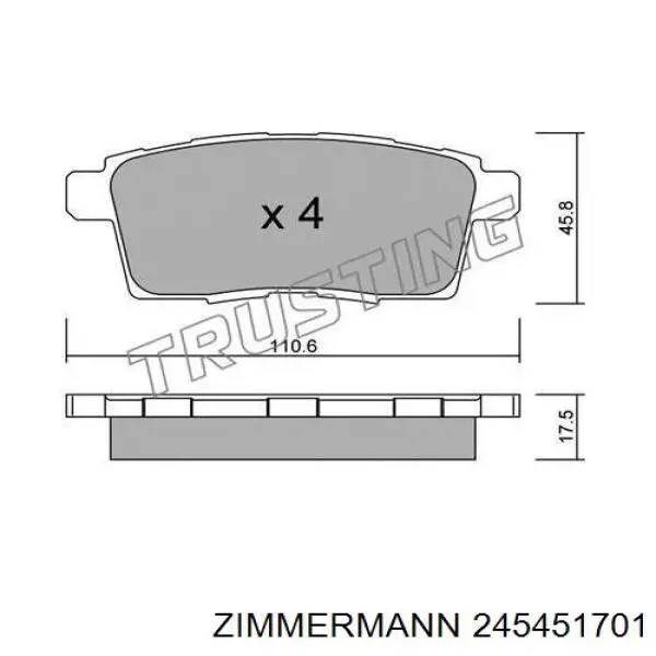 245451701 Zimmermann pastillas de freno delanteras