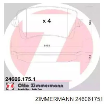 246061751 Zimmermann Pastillas freno traseras