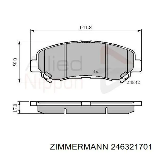 Pastillas freno delanteras Zimmermann 246321701 precio, desde 26,81 EUR