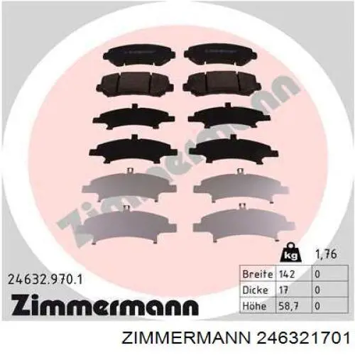 246321701 Zimmermann Pastillas delanteras