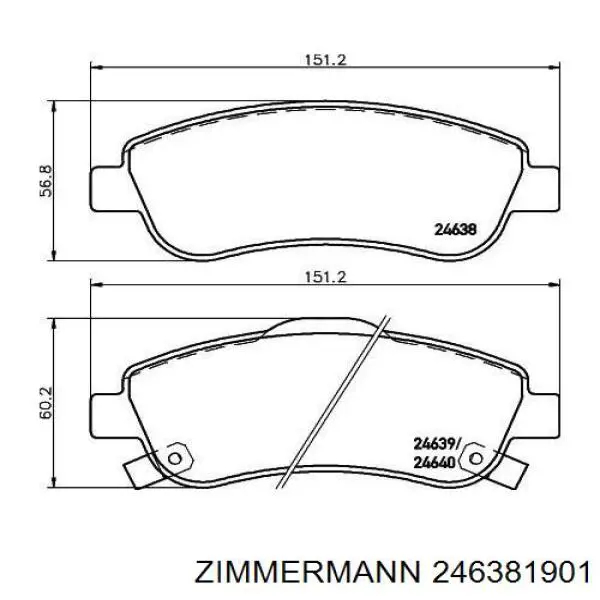 Pastillas de freno 246381901 Zimmermann