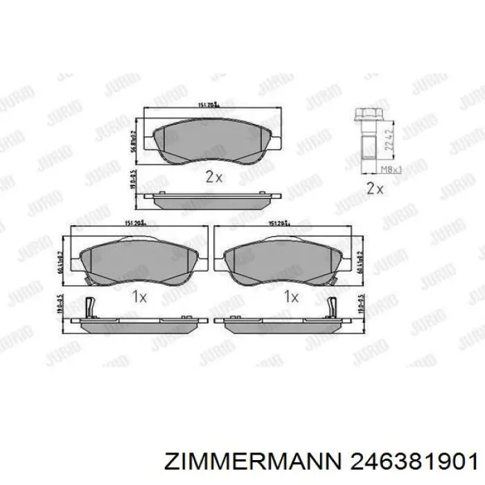 Comprar 246381901 Zimmermann Pastillas delanteras de freno