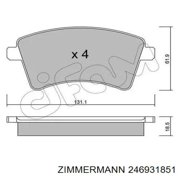 Comprar 246931851 Zimmermann Pastillas delanteras de freno