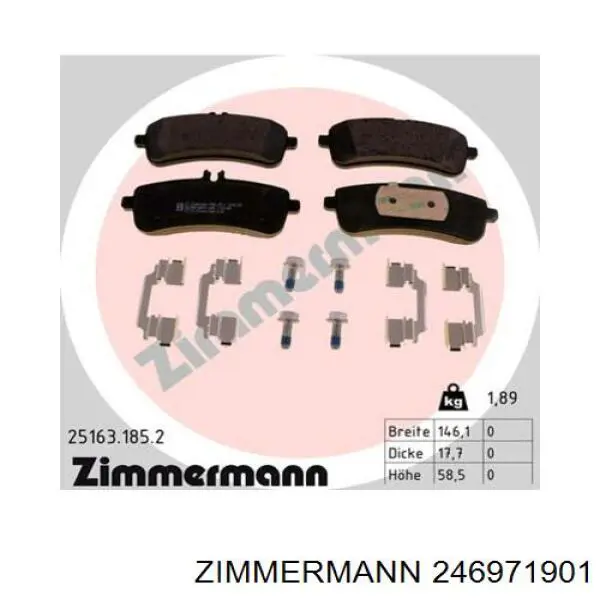 Comprar 246971901 Zimmermann Pastillas delanteras de freno