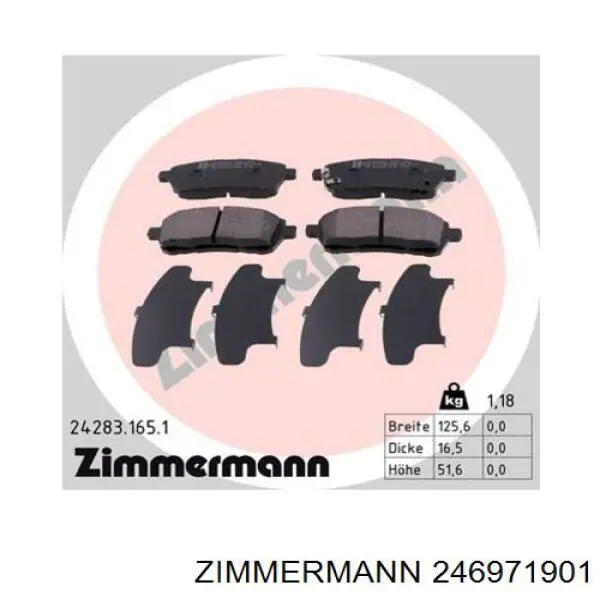 Pastillas de freno delanteras Zimmermann 246971901