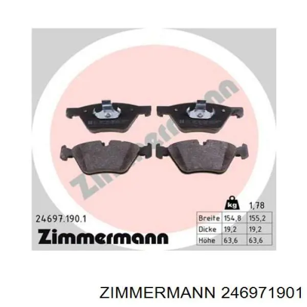 Pastillas freno delanteras Zimmermann 246971901 precio, desde 40,72 EUR