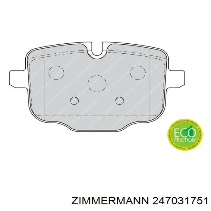 Pastillas de freno traseras 247031751 Zimmermann