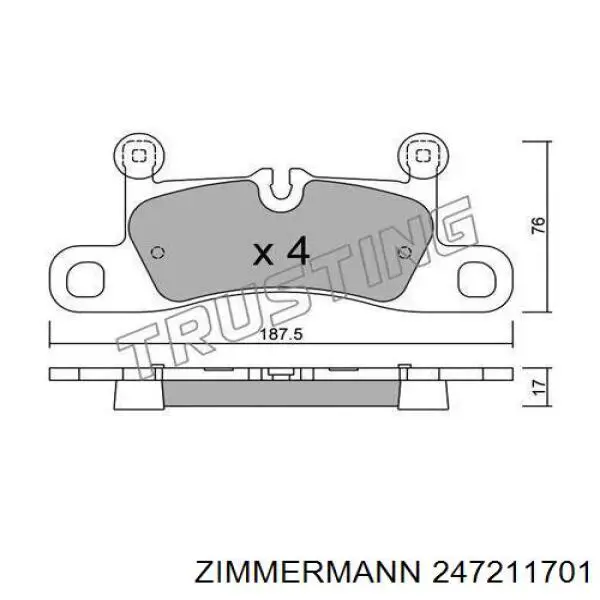 Comprar 247211701 Zimmermann Pastillas de freno traseras